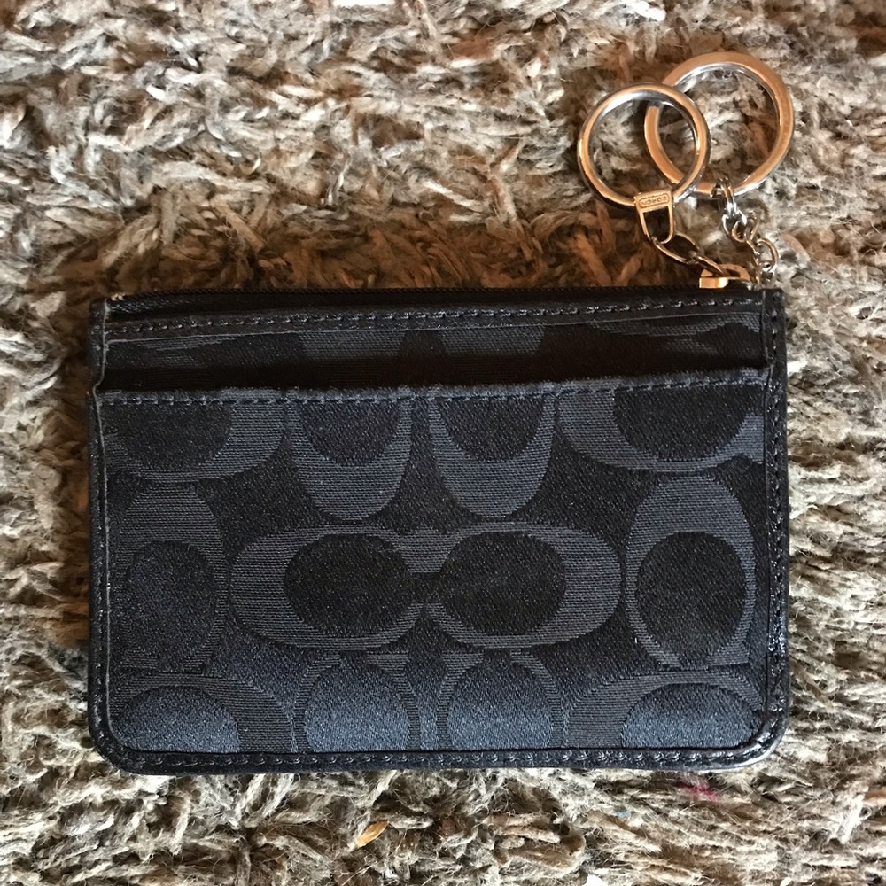 Coach Black Small Keychain Wallet